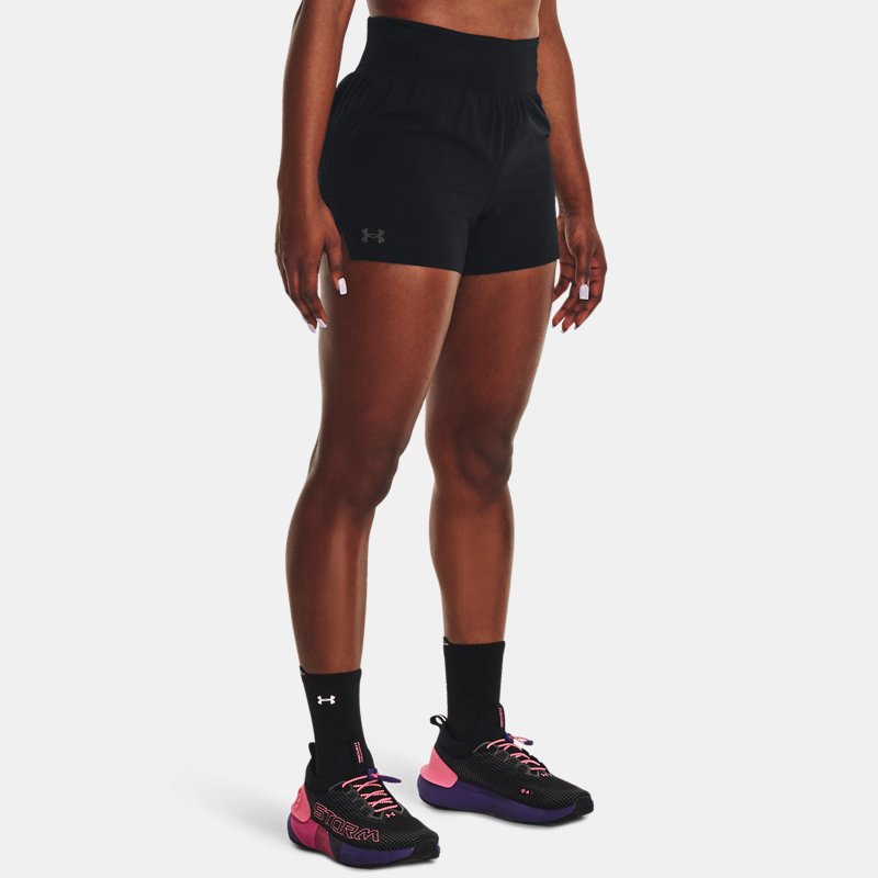 Women's Under Armour Run Stamina 3'' Shorts Black / Black / Reflective XS